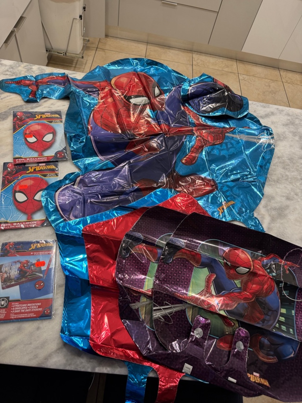 Marvel Spider-Man Kids Costume Balloon Set - Red, Blue, Purple